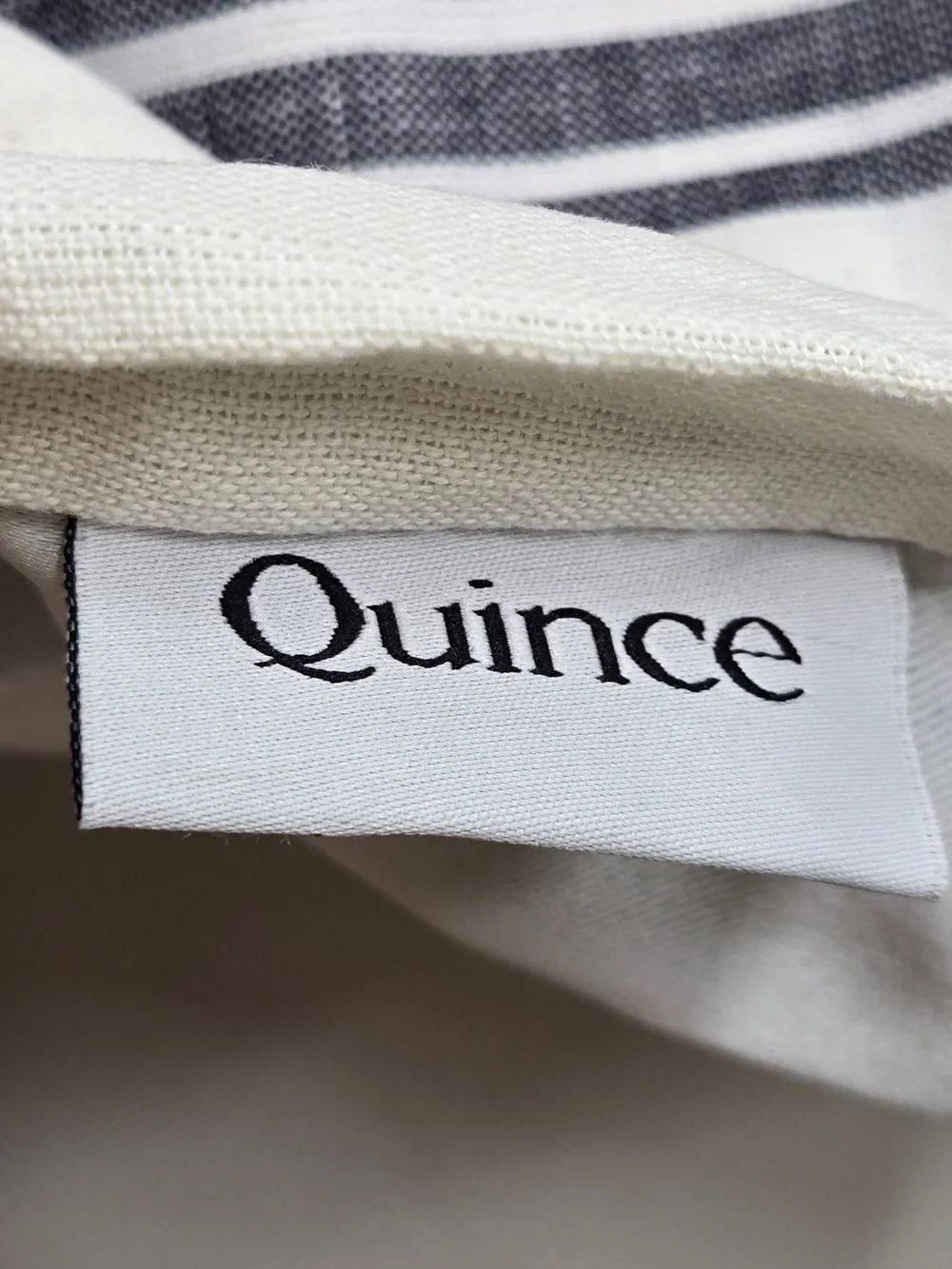 NWT QUINCE Set 2 48x96 Coastal Stripe Linen Cotton True Blackout Curtains 9232